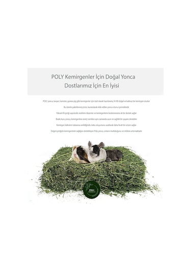 Poly Kemirgen Doğal Kuru Yonca Kemirgen Otu-tavşan-ginepig-hamster 500 Gr