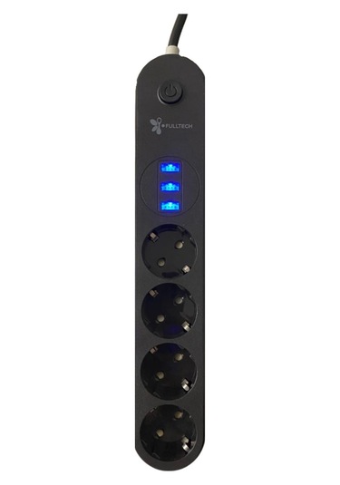Buffer 4lü Siyah Anahtarlı 3 Usb Li Akım Korumalı Topraklı Çocuk Korumalı Grup Priz 2 Metre Diğer
