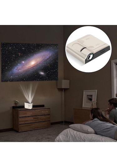 Novahub Galaxy Pilli Projeksiyon Gece Lambası 16 Gezegen Kartlı 16 Planet Kartlı Bej