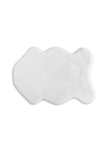 Jassrug Tavşan Tüyü Kürk Post Halı 70x100 Beyaz Beyaz