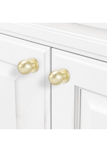 Padalink 10 Adet Fırçalanmış Pirinç Altın Renkli Çinko Alaşımlı Dolap Kolu - Dayanıklı Ve Şık