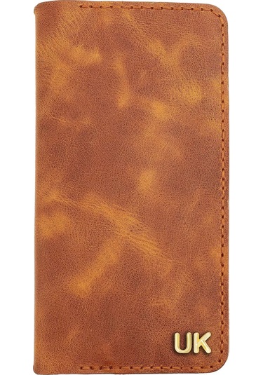 Twingold İsme Özel Dikey Uzun Cüzdan - %100 Rainbow Deri - A010007 - Camel Camel