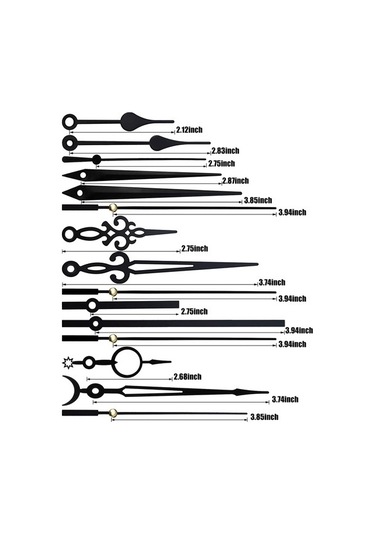 Goldenqian 14 Stil Saat Hareket Mekanizması, Geçmeyen Saat Ibreleri, Kendin Yap Jrawdt Siyah