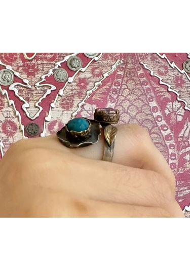 Allahverdi Türkmen Turkuaz Amatist Gümüş Yüzük