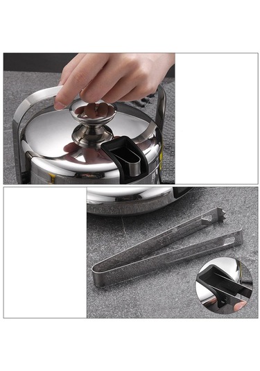 Homyl 1,3 L Buz Kovası + Maşa Ve Kapak Yalıtımlı Çift Gümüş