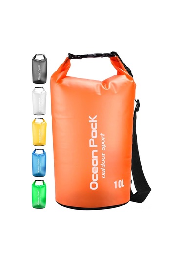 Springsun 10 Litre Turuncu Su Geçirmez Çanta - Telefon Kılıfı Ve Ayarlanabilir Askı İle, Kayak, Kamp, Yürüyüş, Yüzme İçin Uygun