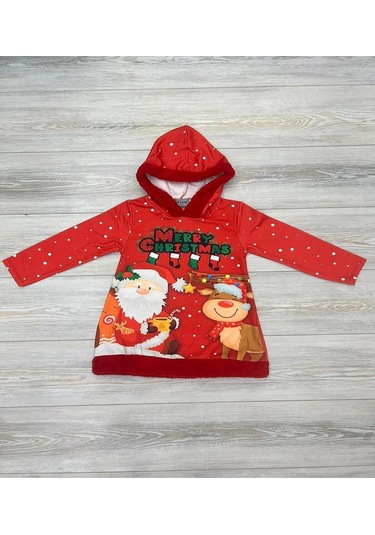 Yılbaşı Konsept Kız Çocuk Elbise Kırmızı
