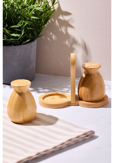 Duke Bambu 2 Parça Standlı Tuzluk-biberlik Dogalbambu Bambu
