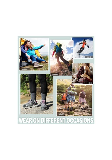 Teltree Kışlık Kalın Orta Bilekli Kayak Çorabı - Isı Sağlama, Ter Emici, Anti Kayma Outdoor Spor Çorabı Koyu Gri Koyu Gri