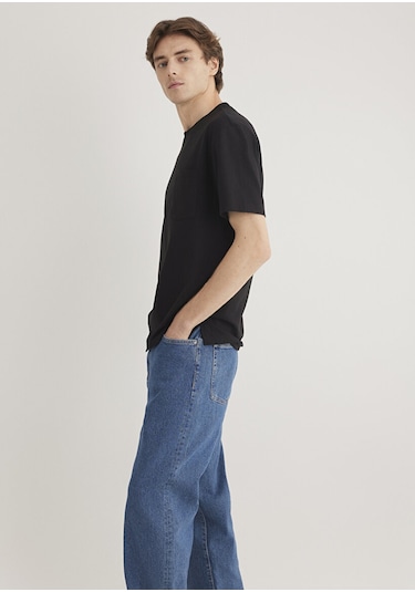 Mavi Cepli Siyah Erkek T-shirt M066248-900 Siyah