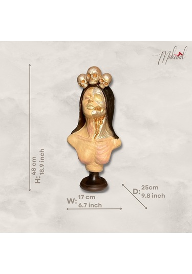 Şeker Kafatası Catrina Büstü Heykeli, Güçlü Kadın Figürü, 2