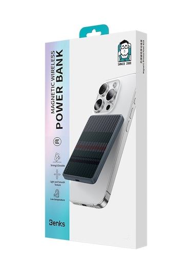 Benks Mp15 Armorgo M-safe Özellikli Aurora Serisi Aramid Fiber Powerbank 15w 5000mah Siyah-yeşil