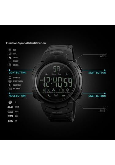 Tenfowee Skmeı Akıllı Spor Saati Unisex - 5atm Su Geçirmez, Adım Sayıcı, Kalori Takibi, Arama/bildirim Hatırlatıcı, Gerçek Zamanlı Spor İstatistikleri, Siyah 1301