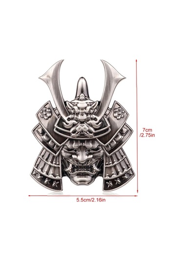 Stil - 7-3d Araba Sticker Premium Savaşçı Metal Araba Yan Çamurluk Arka Bagaj Kafatası Amblem Rozet  Herhangi Bir Araç