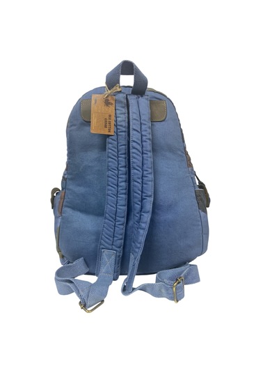 Kaliteli Renkli Vintage Disayn Günlük Sırt Gezi Okul Seyahat Çantası 31 Cm X 41 Cm Mavi