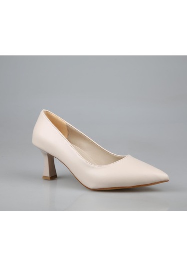 Feles 017-2014 Ten Rengi Kadın Topuklu Ayakkabı Ten Rengi