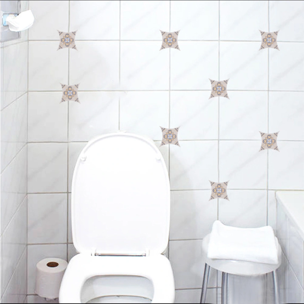 Hangfox Zemin Ve Duvar Dekorasyonu İçin Su Geçirmez Dayanıklı Otomatik Yapışkan Pvc Çini Kenar Sticker 1 Paket 15 Adet, 8x8cm Diğer