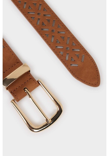 Defacto Kadın Dikdörtgen Toka Suni Deri Jean Kemeri F3359axnsbn69 Kahve