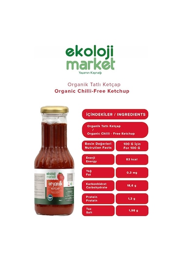 Organik Ketçap Tatlı 280 Gr