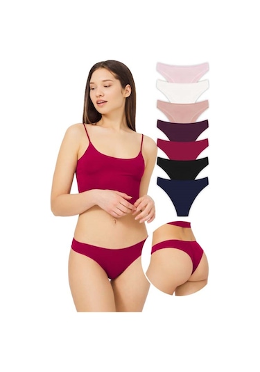 Cottonhill Pamuklu Basic Kadın Brezilya Külot 7'li Paket Renkli5 Çok Renkli Cottonhill Pamuklu Basic Kadın Brezilya Külot 7'li Paket Renkli5 Çok Renkli