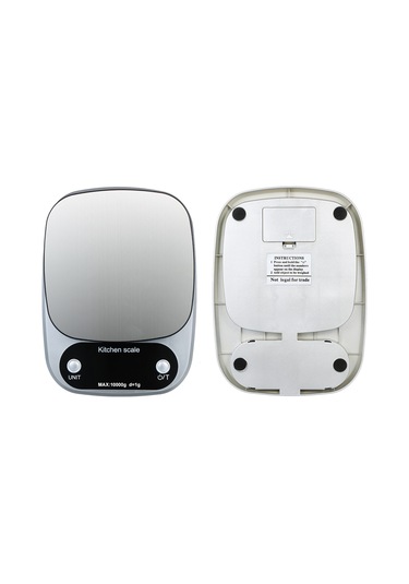 Geeroyoo Yüksek Hassasiyetli 10kg Kapasiteli Su Geçirmez Mutfak Terazisi - Taşınabilir Baskül Gümüş