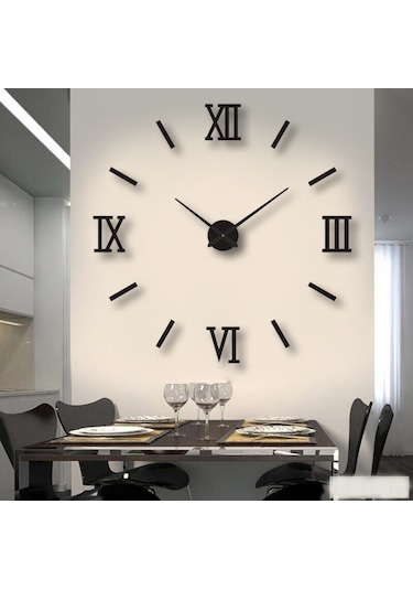 Lemestar Küçük Boy 40cm Altın Renkli Akrilik Duvar Saati - Sessiz Çalışma, 3d Dekoratif, Delik Açmadan Kurulum, Salon Ve Ev Dekoru Çok Renki