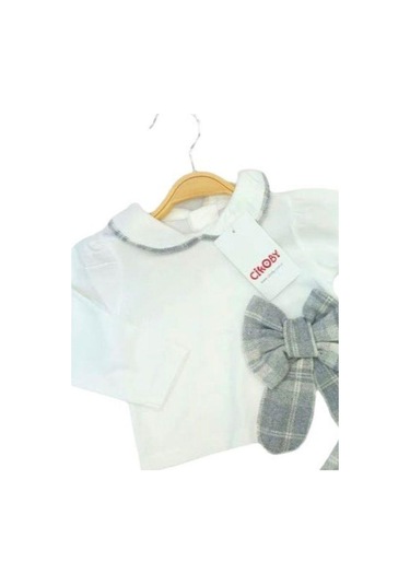 Kız Bebek Bebe Yaka Sweat Tüllü Etekli Takım-13553 Gri