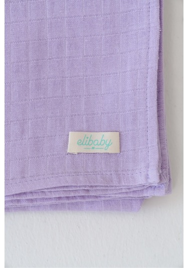 Organik Pamuk Çift Katlı Müslin Örtü Lavanta 75x85 CM Lavanta