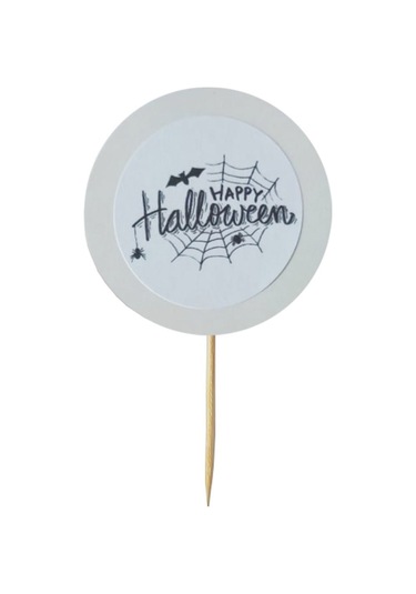 24 Adet Happy Hallowen Baskılı Kürdan 6 Cm - Hallowen Cadılar Bayramı