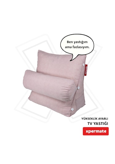 Xpermate Yükseklik Ayarlı Tv Yastığı Bel Destek Yastığı Pembe