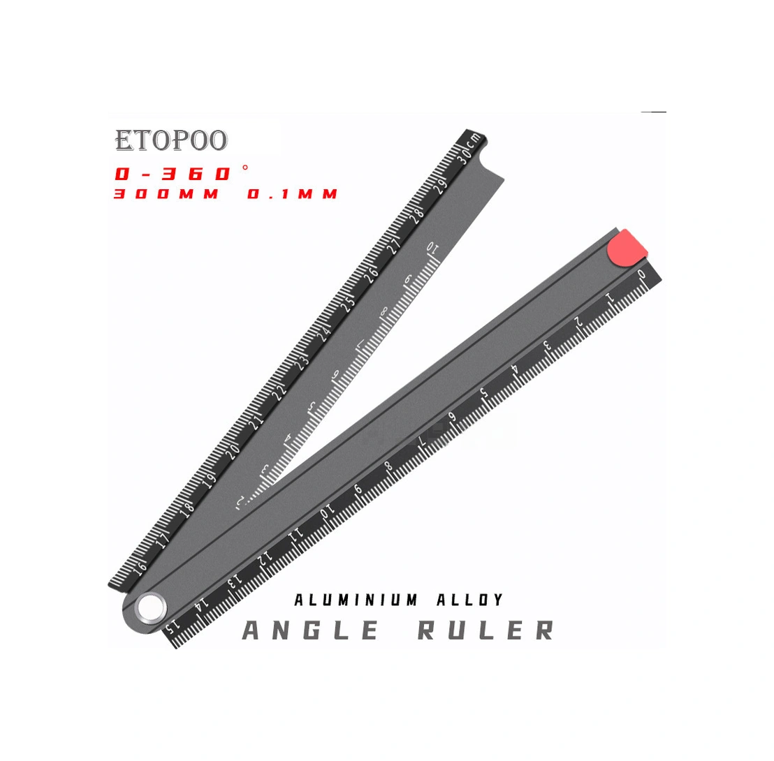 Mufunye Etopoo 0-300mm Çelik Alüminyum Katlanabilir Metre, Açı Ve Şekil Ölçer, Taşınabilir Mini Çizim Ve İnşaat Aracı Siyah Dcz-30b