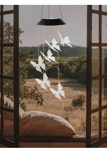 Greentech Güneş Enerjili Renk Geçişli Kristal Kelebek Aydınlatma / GT-SL08