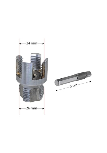 6424 Pvc Pprc Boru İç Ve Dış Diş Açma Aparatı 3/4" 25 Mm