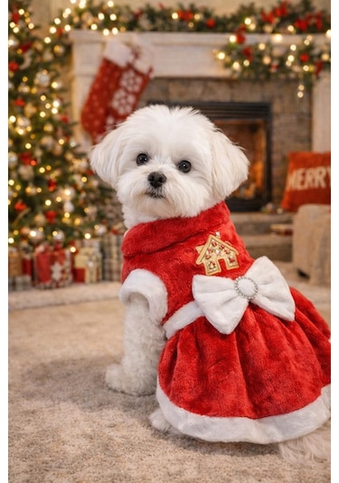 Gedyco Cookie House Küçük Irk Köpek Peluş Yılbaşı Elbisesi
