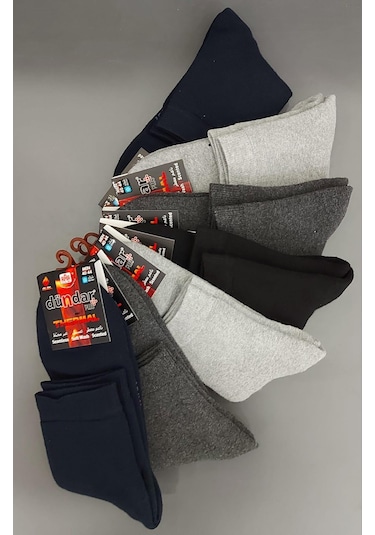 Dündar Plus 5978 Erkek Kışlık Havlu Termal Çorap 12 Adet Cok Renklı