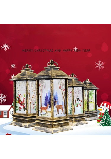 Konesam Küçük Beyaz Geyik Noel Feneri - Pvc Materyal, Sıcak Işık, Masaüstü/asma Dekorasyonu, Paketli Teslimat