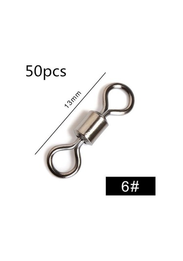 50 Adet/grup Döner Bilyalı Rulman Balıkçılık Döner Katı Döner Güvenlik Yapış Halka Döner Sazan Balıkçılık Aksesuarları 6 -50pcs