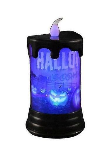 Cadılar Bayramı Mumları Cadılar Bayramı Alevsiz Mumları - Pil İle Çalışan Gerçek Balmumu Led Sütun Mumlar, Kale, Cadı Ve Çıkartma Mumlarla Sıcak Işık Çok Renkli