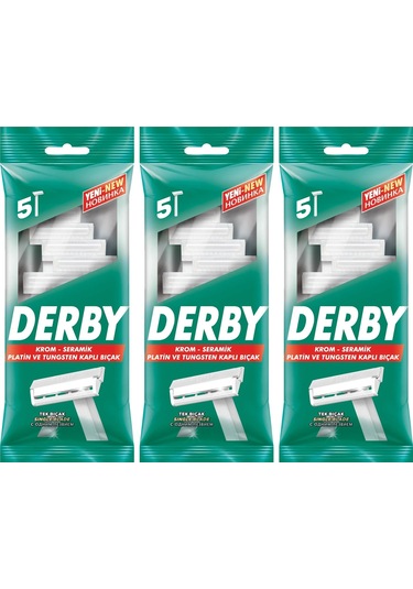 Derby Tek Bıçaklı 5 Li Poşet X 3 Adet