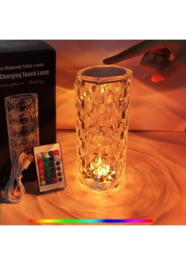 Dancemonkey 16 Renkli Kristal Gül Işık Masa Gece Lambası 07 2