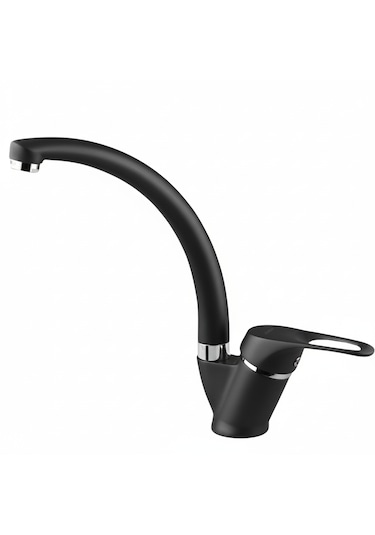 40 Mm Kuğu Borulu Eviye Mix Muftak Bataryası Siyah Şıklık Ve Ergonomi Mutfağınızda Mat Siyah