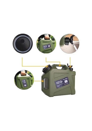 Madfox Galon Air Pe Musluklu Su Bidonu 19 Litre Green