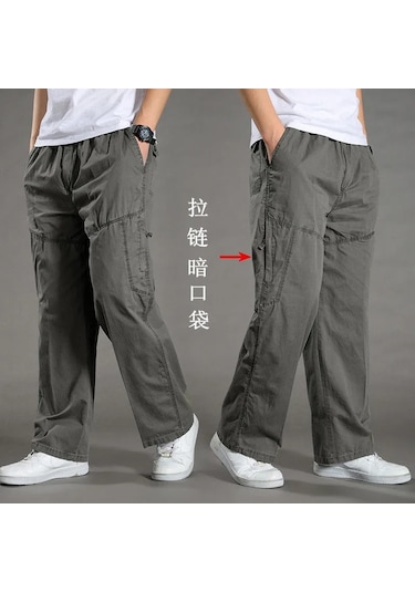 Gqxaon Erkek Kargo Pantolon - Pamuk Siyah İş Pantolonu - Rahat Yaz Tırmanma Joggers Whıte