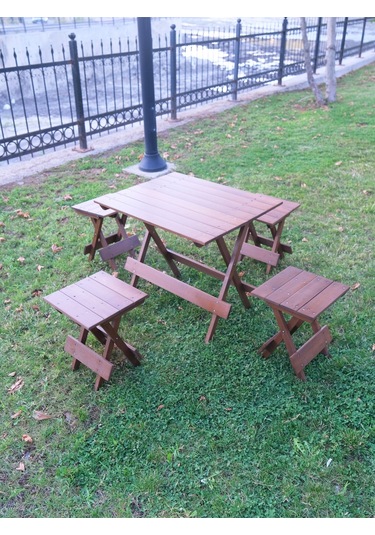 Açılır Kapanır Ahşap Tabure 35 Cm Şık Ve Dayanıklı Ceviz