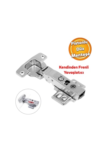Samet Master Frenli Dolap Kapak Menteşesi Pistonlu Düz Tas Menteşe
