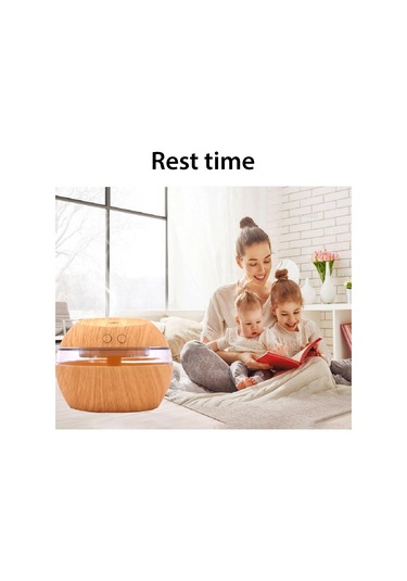 Reedark 300ml Usb Ultrasonic Nemlendirici - Ahşap Desenli, Sessiz, 4 Renk Işık, Otomatik Kapanma - Ev Ofis Kullanıma Uygun Koyu Ahşap