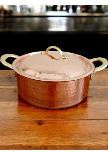 Pilav Tenceresi Bakır 20 Cm 2200 Ml