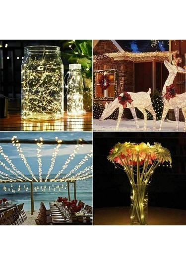 Moly Yeşil Güneş Enerjili Bahçe Partisi Dekorasyon Işığı 20m 200 Led 8 Fonksiyon Ip65 Otomatik Nikel Hidrojen Pil Yeşil