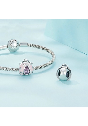 Scc2450 Ayar Gümüş S925 Uğur Böceği Böcek Bileklik Boncuklu Aksesuarlar Çok Renkli