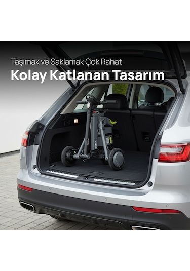 İgofor 3 Tekerlekli Katlanabilir Elektrikli Oturulabilir Scooter Gri